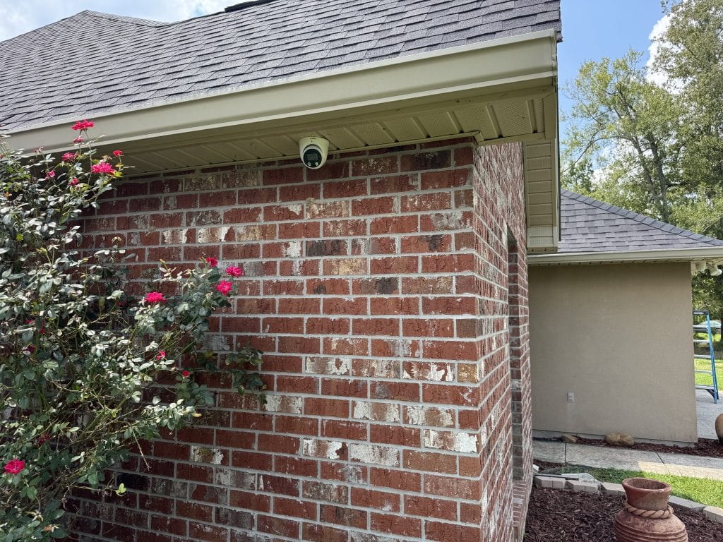 Residential security camera installation for homes in South Louisiana.